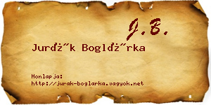 Jurák Boglárka névjegykártya
